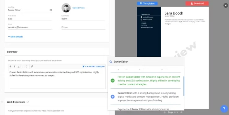 Resumaker resume builder