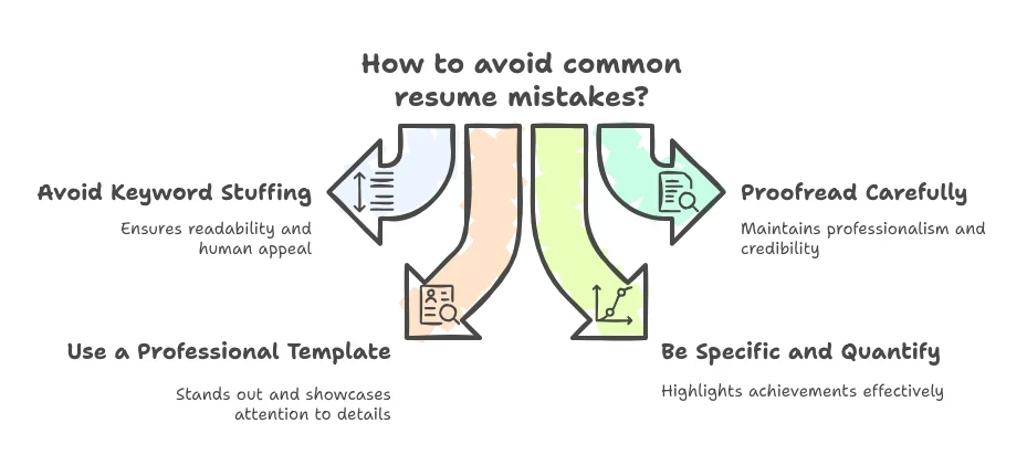 Infographic displaying the most common mistakes in CV tailoring and how to avoid them