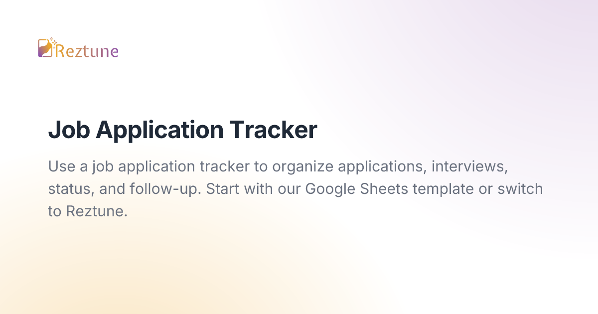 Job Application Tracker | Track Your Job Search With Reztune
