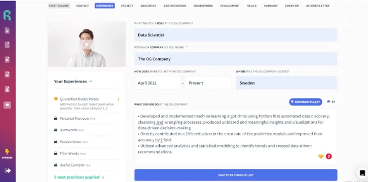 Rezi resume builder